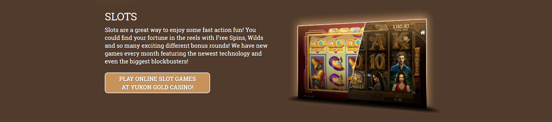 Jeux disponibles sur Yukon Gold Casino